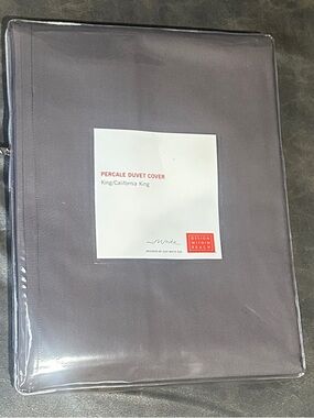 Design Within Reach Percale Duvet Cover in Charcoal Gray